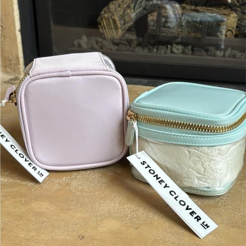 Stoney Clover Mini open top pouch set in Lilac and Sky. NWT
